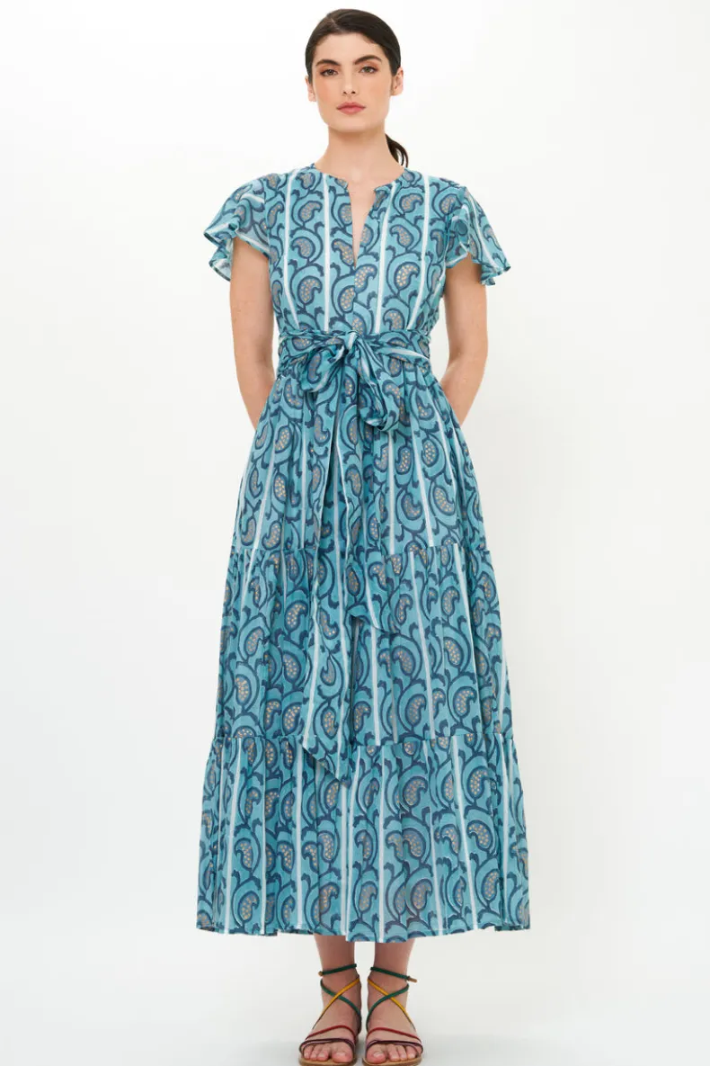 V-Neck Maxi- Goa Blue