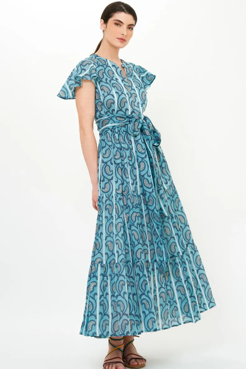 V-Neck Maxi- Goa Blue