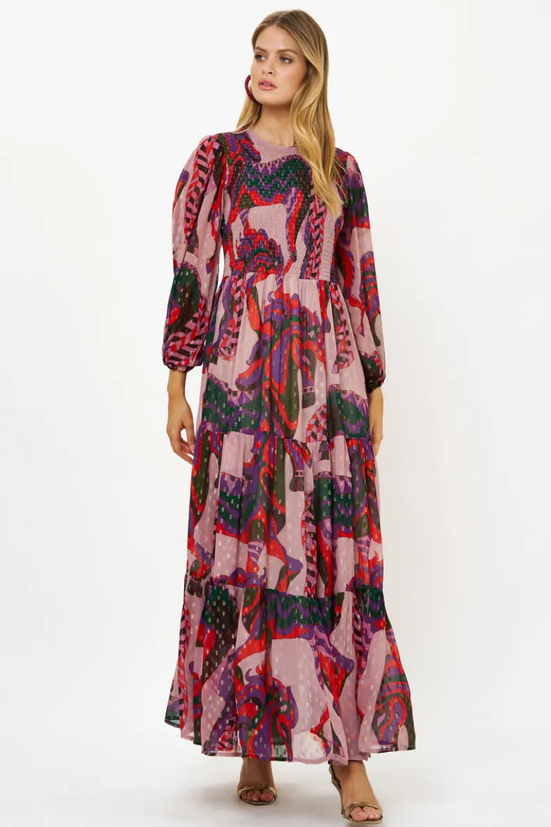 Smocked Top Maxi- Arabia Crimson