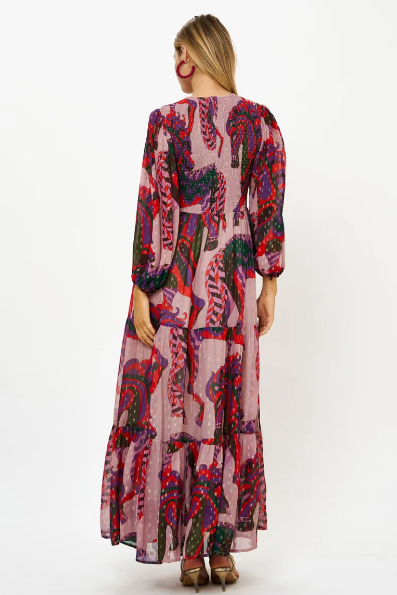 Smocked Top Maxi- Arabia Crimson